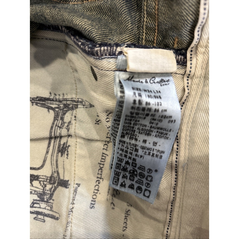 Levis Made Crafted Jeans 32x32 Button Fly Premium Denim‎ Straight Leg Blue - Picture 11 of 12